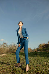 Azure Elegance Pantsuit Set